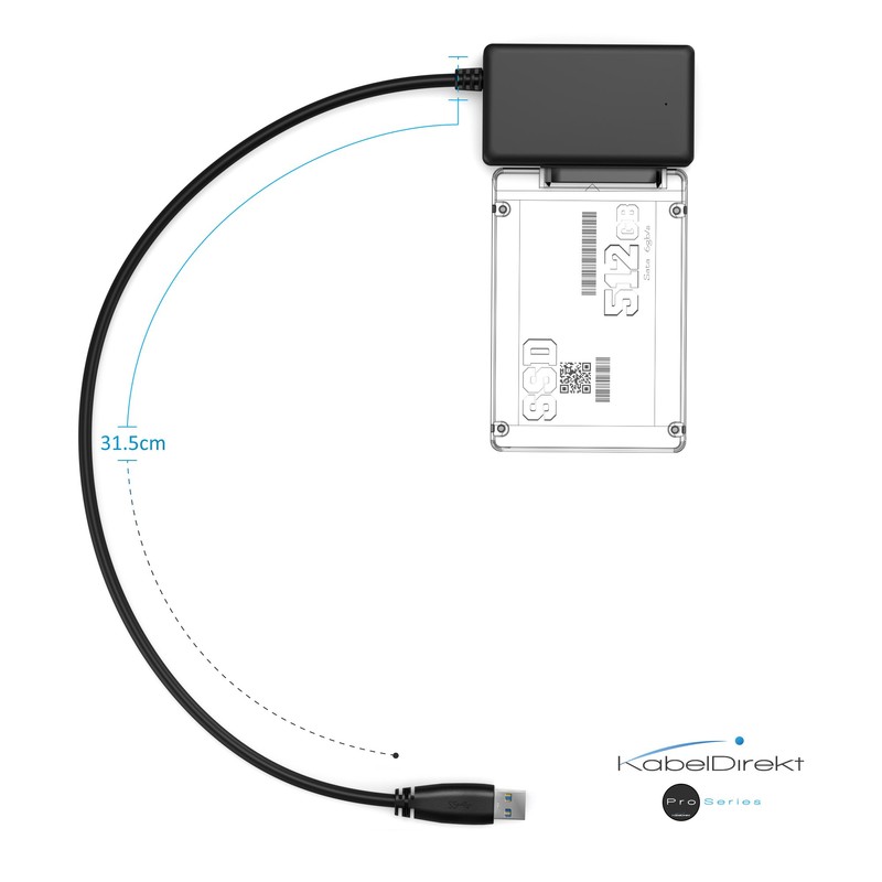 KabelDirekt – USB 3.0 > SATA adapter (for 2.5 inch