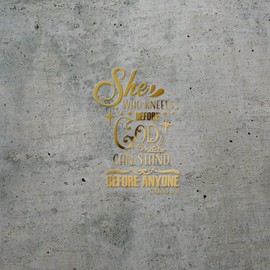 Transparent Decal Stickers of She Who Kneels Before God (Metallic Gold) Premium Waterproof Vinyl Decal Stickers for Laptop Phone Accessory Helmet Car Window Mug Tuber Cup Door Wall De ANDSKUSf67074GO