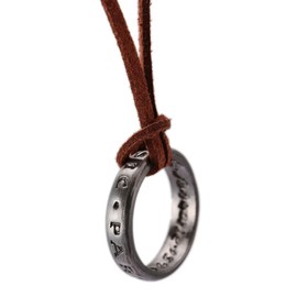 Lureme Vintage Engraved Ring Pendant Necklace for Fans Costume Jewelry(nl005624)