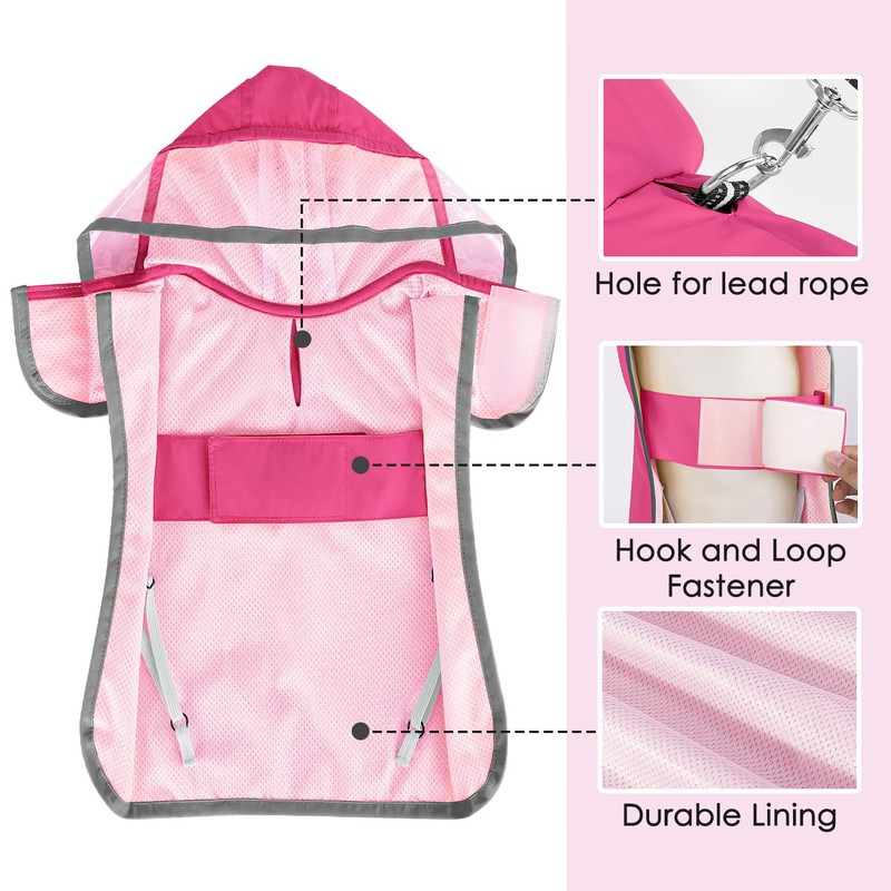 Lukovee Dog Raincoat, Adjustable Dog Rain Jacket with Clear Hooded