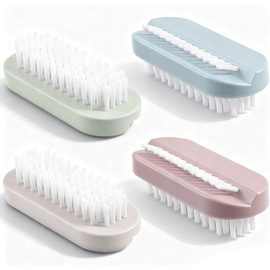 4 cepillos de uñas de mano con limpieza de doble cara, cepillo de lavado de manos Ragbar de plástico, cepillo de manos para manos y uñas