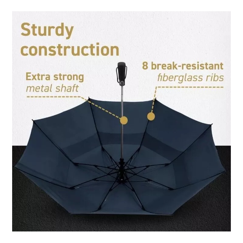 EEZ-Y Umbrella. Charcoal Gray Full Coverage and Portable EEZY 58''