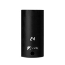 Capri Tools Deep Impact Socket, 3/8-Inch Drive, 6-Point, Metric (24 mm)