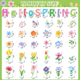 Blosssound 41 Pcs Hello Spring Refrigerator Magnets Spring Flower Fridge Magnet Spring Theme Magnetic Stickers Watercolor Spring Magnets for Fridge Mailbox Locker Door Home Office Spring Party Decor