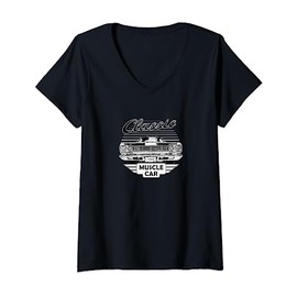 Plymouth Road Runner Classic American Muscle Car V-Neck T-Shirt, black