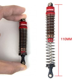 TOOMOD 1/10 110mm RC Oil filled Shock Absorbers kit for Tamiya Bullhead Super Clod Buster TRX4 Axial SCX10 D90 Crawler Car Buggy Car Upgrades Replace Parts (Red)
