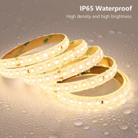 BENLUN 48V Outdoor LED Strip Lights Waterproof, 65.6ft 150W 4000K Natural White Dimmable LED Tape Light Cuttable with Power Supply for Bedroom Ceiling Garden Living Room Commercial House