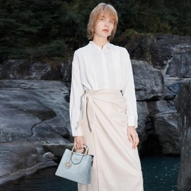 NICOLE & DORIS Womens Top-Handle Bag Small Elegant Handbag Crossbody Bag Multi-Pocket Shoulder Bag PU Leather Clutch Bags with Metal Flower Charm Blue