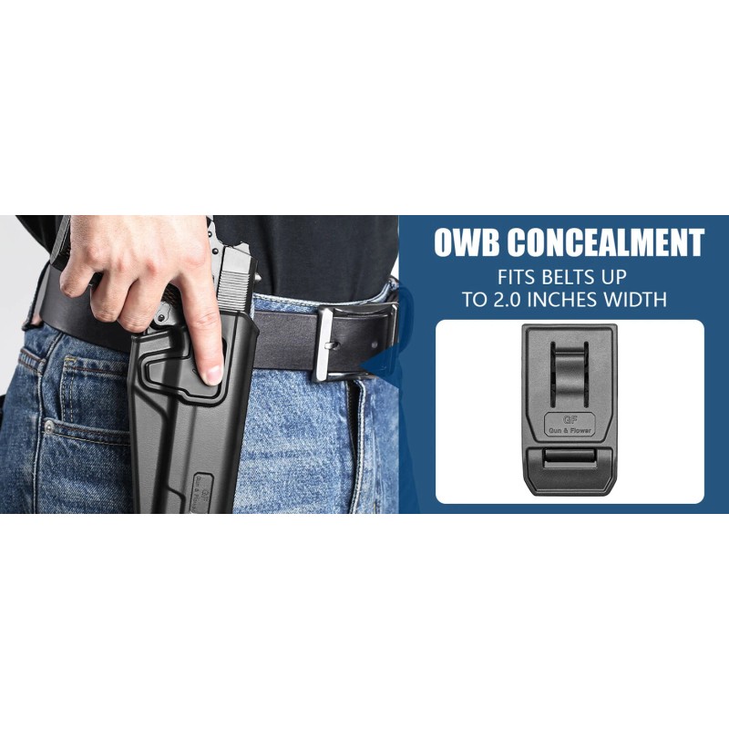GUN & FLOWER OWB Holster Fits 1911 5'' No Rail