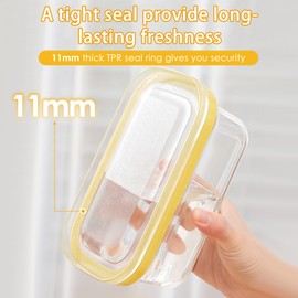 Airtight Butter Slicer, Butter Dish with Lid for Fridge, Storage Organization Butter Holder, Butter Keeper for Easy Cutting 8 Ounces or Two 4 Ounces of Butter (280g, Yellow)