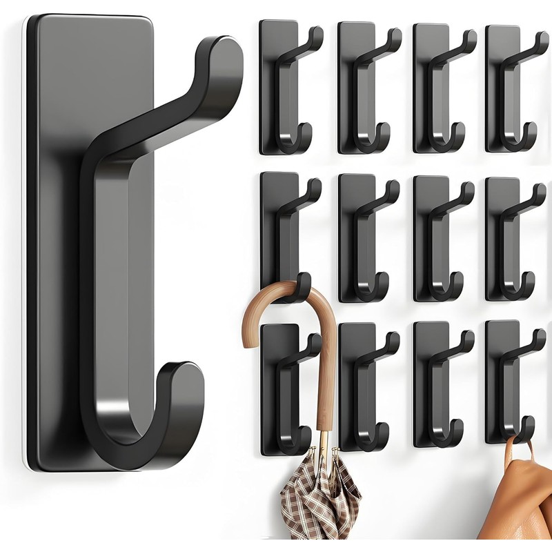 Tqswdmb Adhesive Razor Hooks,Adhesive Wall Mount Hanger Heavy Duty Waterproof
