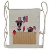 Lunarable 4th of July Drawstring Backpack, Jack Russell Terrier, Sackpack