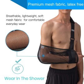 Dledan Mesh Arm Shoulder Sling - Medical Shoulder Immobilizer for Shower - Adjustabl...