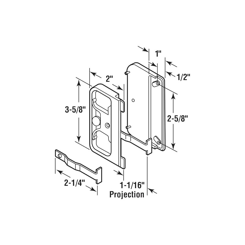 Prime-Line A 142 Black Plastic Mortise Style Screen Door Latch