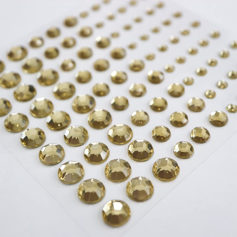 082 Rhinestone Sticker (Decal) Jewelry Type 4-9mm [Gold]