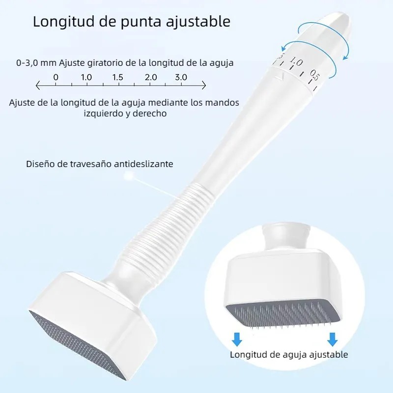 Dermaroller Facial Barba 0.5-3 Mm Titanio Regenera Colágeno