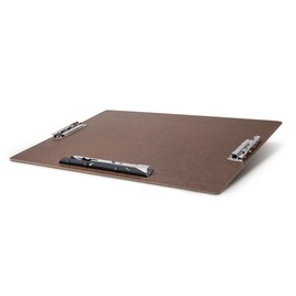 17x11 Clipboard Hardboard Panel Featuring 3 Clips Brown