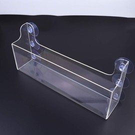 DOITOOL Suction Cup Refrigerator Rack Organizer, Clear Acrylic Refrigerator Storage Shelf for Refrigerator to Can Hold Spices, Jar of Olive Oil, Salt, Pepper (5 Beverage Rack)
