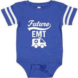 inktastic Future EMT Emergency Medical Technician Baby Bodysuit 6 Months Football Blue and White 31ef3