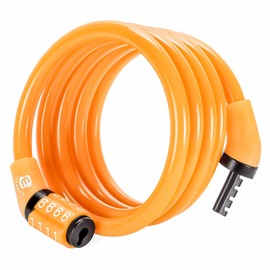 Etronic Security Multi-Purpose Self Coiling Cable Lock, 4-Feet x 5/16-Inch - Yellow