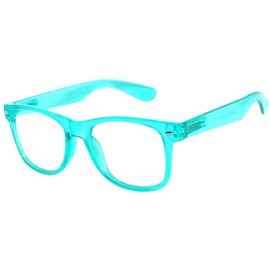 Vintage Clear Lens Sunglasses Glow in the Dark Turquoise Frame