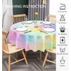 IBILIU Vibrant Rainbow Themed Round Tablecloth,Geometrical Pastel Colorful Rhombus Round