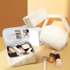 Makeup Bag 3 Pcs PU Leather Waterproof Cosmetic Bag Portable