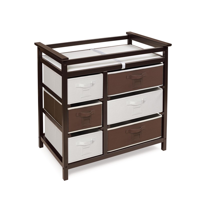 Badger Basket Modern Baby Changing Table with 6 Storage Drawers