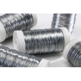 Thin Silver Reel Wire for Floristry & Flower Arranging Roll (30 Gauge)