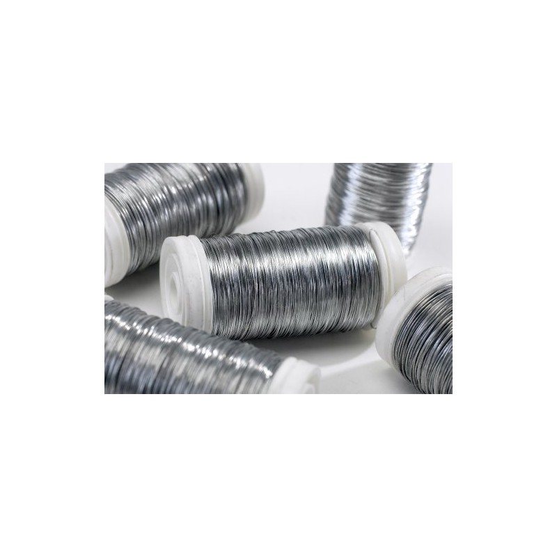 Thin Silver Reel Wire for Floristry & Flower Arranging Roll