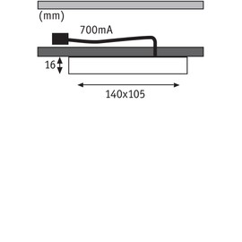 Paulmann 93583 Furniture Surface Mounted Light Vane squ LED 2x8W 15VA 230/12V 105x140mm wh m/alu, Aluminium 6.7 W, Matt White