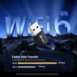 Adaptador USB WiFi 6, tarjeta de red inalámbrica de 268 Mbps 2.4G, adaptador WiFi USB para PC/portátil/computadora, compatible con Windows XP/7/8.1/10