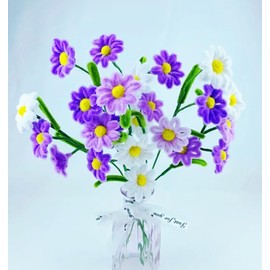 YOOTOM 310PCS Pipe Cleaner Flower Kits for Little Daisies Making, Chenille Stems Daisy Flower Crafts, 30 Artificial Daisies Bouquets Creation,Birthday Graduation Wedding Festival Gift