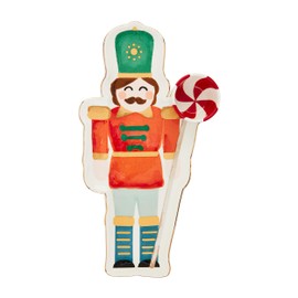 Mud Pie Nutcracker Bowls, chip 16 1/2" x 8 3/4" | dip 2 1/4" x 3" dia, RED