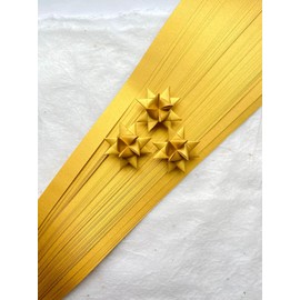 Shimmer Metallic Paper Strips ~Weaving, Moravian Stars, German Stars, Froebel Stars (50 strips) (Fine Gold, 1 inch)