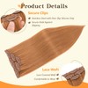 tesshair Clip in Hair Extensions Real Human Hair Remy Single