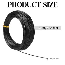 cobee 18 Gauge Jewelry Wire for Jewelry Making, Aluminum Craft Wire for Jewelry, Bendable Beading Wire for Floral Making, Modelling, Wreath Making, Wire Wrapping(1mm x 30 m,Black)