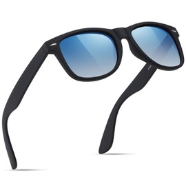 wearPro Men's Polarised Retro UV400 Protection Square Sunglasses for Driving and Sports, sky blue