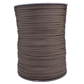 Coreless/Gutted 550 Paracord - Flat Hollow Cord - Whip Makers Computer Cable Sleeve - Coyote Brown 1000 Feet