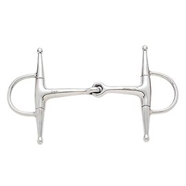 Korsteel Stainless Steel Jointed Short Full Cheek Snaffle Bit, 4"