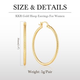 KKR 14K Gold Earrings for Women Statement 14K Gold Hoop Earrings for Women