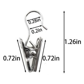 MEETOOT 120-Piece Heavy-Duty Hook Clips Set Metal Curtain Clip for Photos Home Party Decor Art Display - Silver