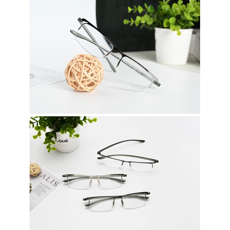 LUR READING GLASSES 3 pack Half-rim Readers