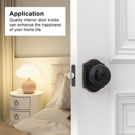 goldenwarm 4 Pack Oil Rubbed Bronze Door Knob, Privacy Door Knobs Interior for Bedroom & Bathroom, Classic Oil Rubbed Bronze Interior Door Knobs