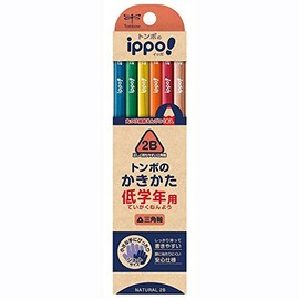 Tombow Pencil, ippo! MP-SENN04-2B Pencil for Lower Grades, 2B, Pack of 12, Triangular Axis, Natural (5)