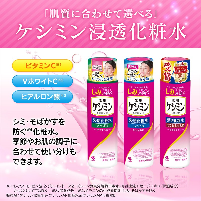 [ ケシミン ] ケシミン浸透化粧水 さっぱりすべすべ 詰め替え【 ビタミンC 誘導体と VホワイトC 配合】【