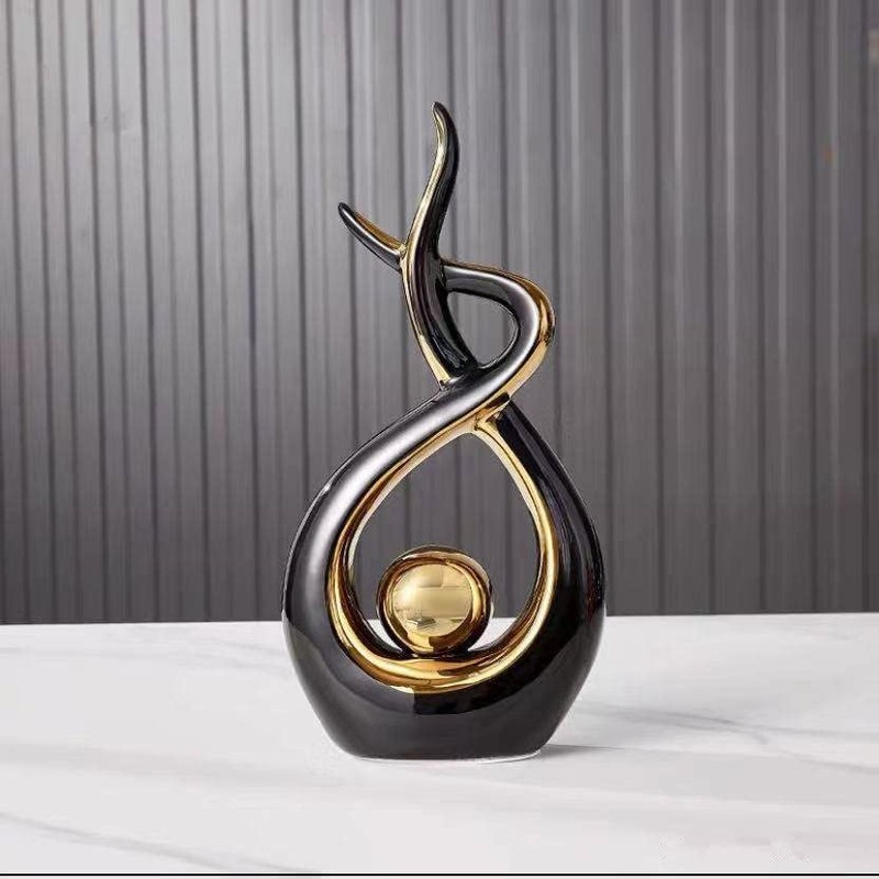 CESTATIVO Ceramic Statue, Modern Abstract Sculpture, Home Decoration, Table Decoration