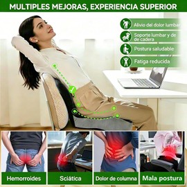 Cojín para Silla de Oficina, Cojín para Coxis y Ciática Lumbar, Cojín Ortopédico de Espuma Viscoelástica, Cojines para Silla Ergonómicos, Funda Lavable, Apto para Hogar Automovil en Todas Estaciones