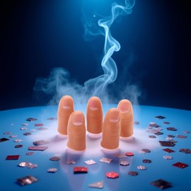 aoukoslt 5Pcs Hard Thumb Tip Finger, Magic Trick Fingers,Fake Magic Tricks Close up Magic Appear Vanish Magic Fake Finger Trick Prop Accessories for Magicians