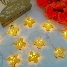 9.8ft Lotus Candle Diwali String Lights, 20 LED Multi-Color Fairy Diya Curtain Lights, Window String Lights for Diwali, Wedding, Party, Indoor Outdoor Bedroom Decoration(Candleholder)